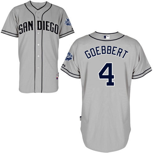Jake Goebbert #4 Youth Baseball Jersey-San Diego Padres Authentic Road Gray Cool Base MLB Jersey